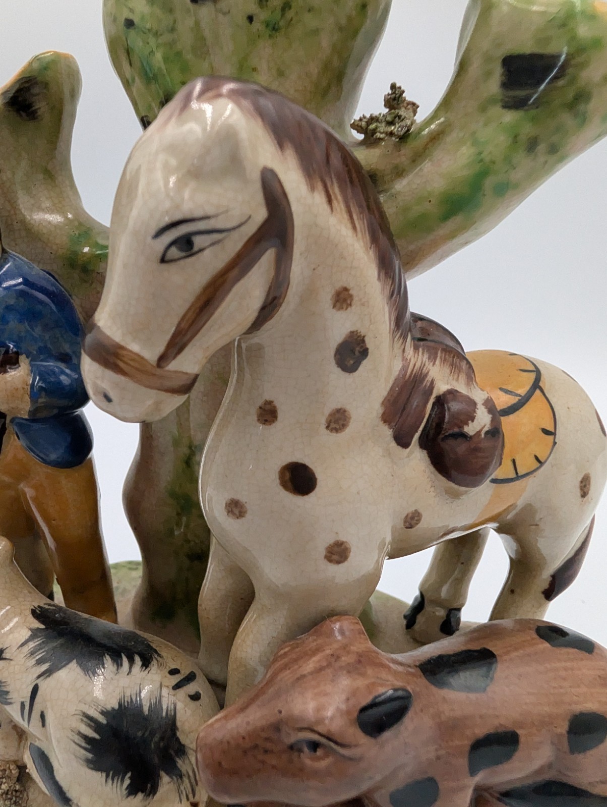Antique Staffordshire Victorian Figure of Huntsman Horse And Wild Boar