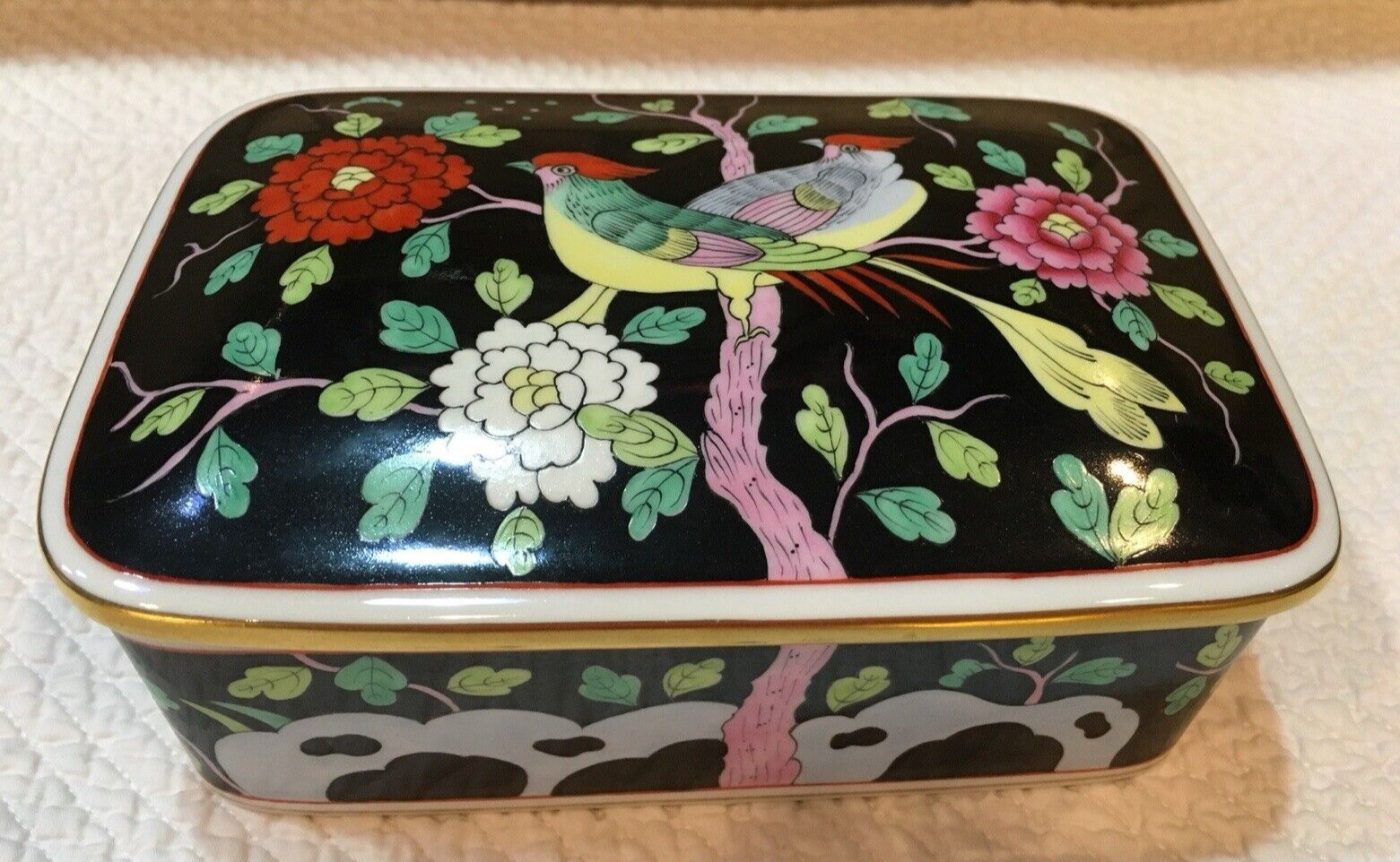 Herend Bonbon / Covered Box 5.5″ L – Macao (MAC) Rare