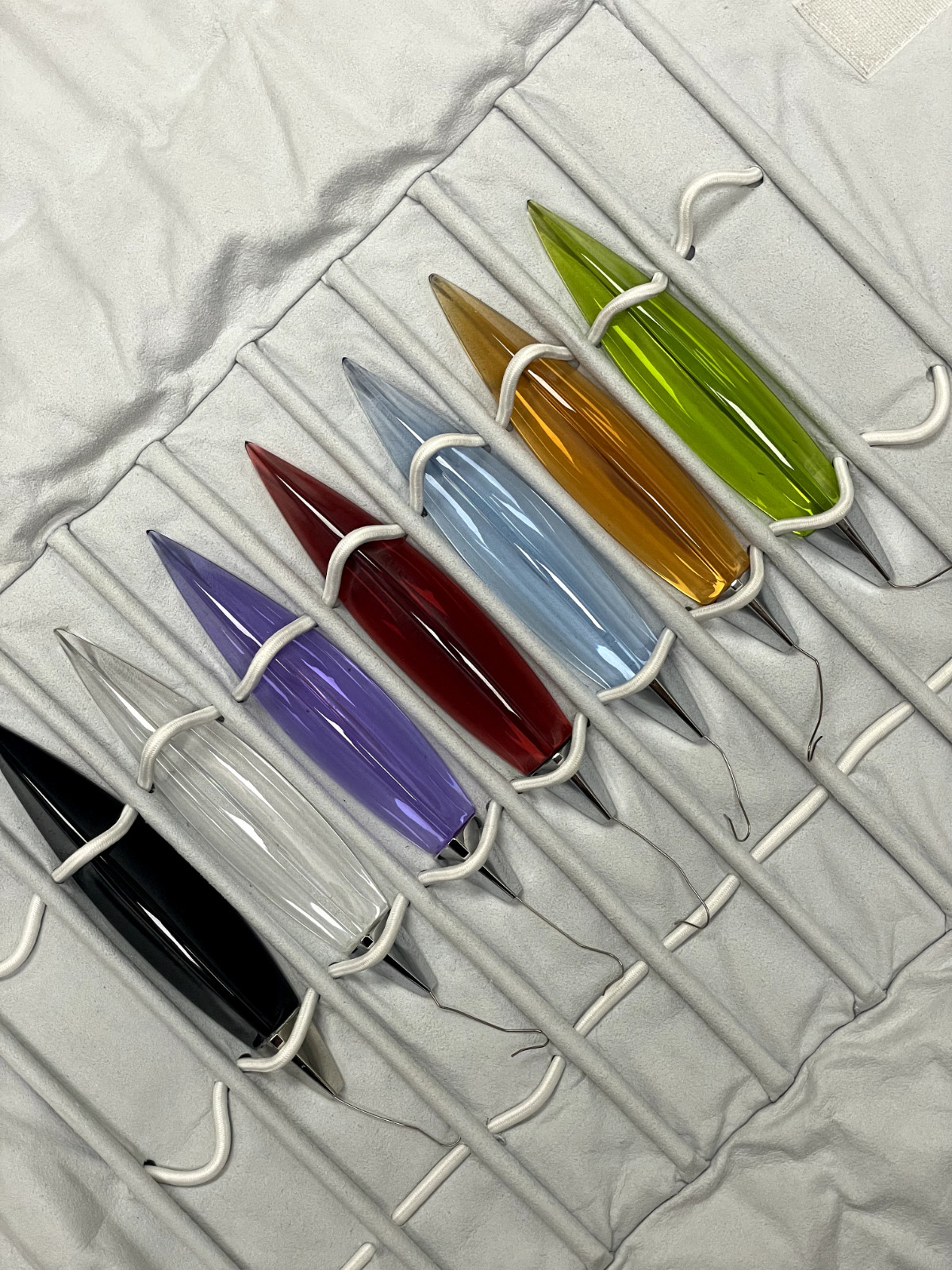 Baccarat Plume 7 PC Assorted Color Crystal Chandelier Pendant Drop/Ornaments