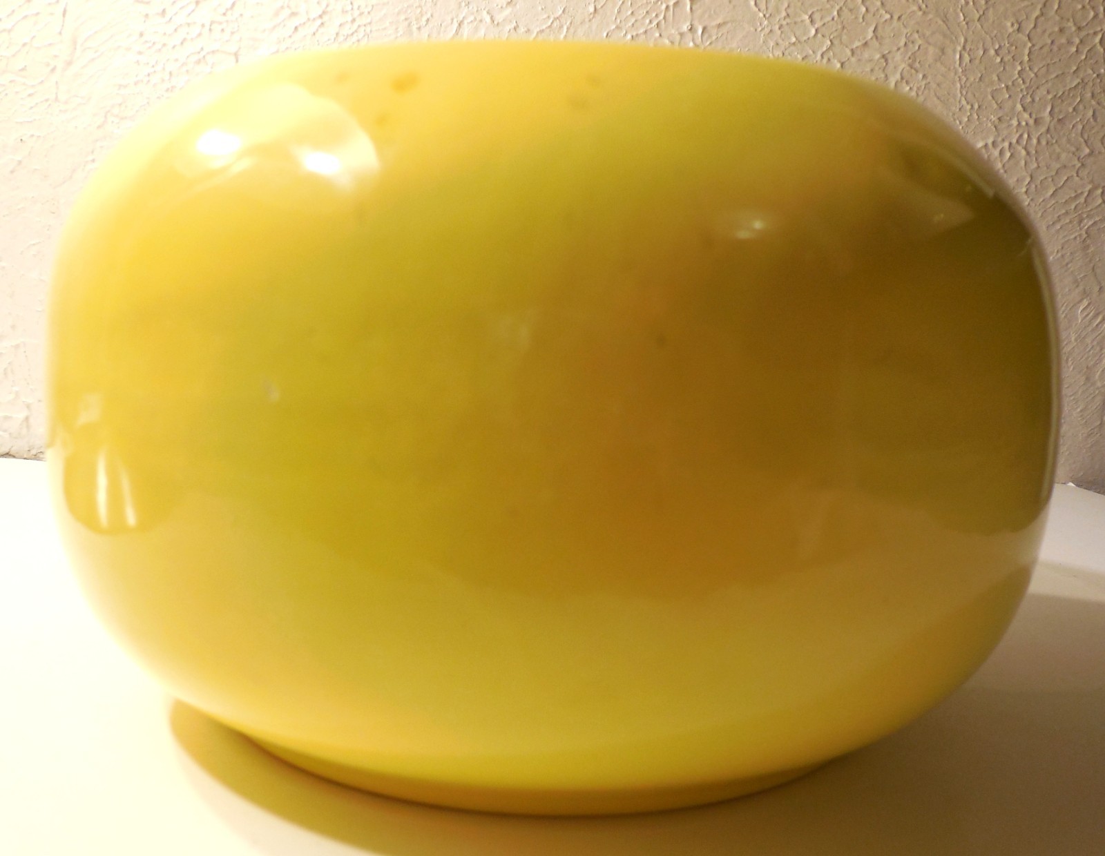 Yellow Glaze Brush Wash Vase or Planter 3 1/2″ High, 5 1/2″ Wide CA Pottery?