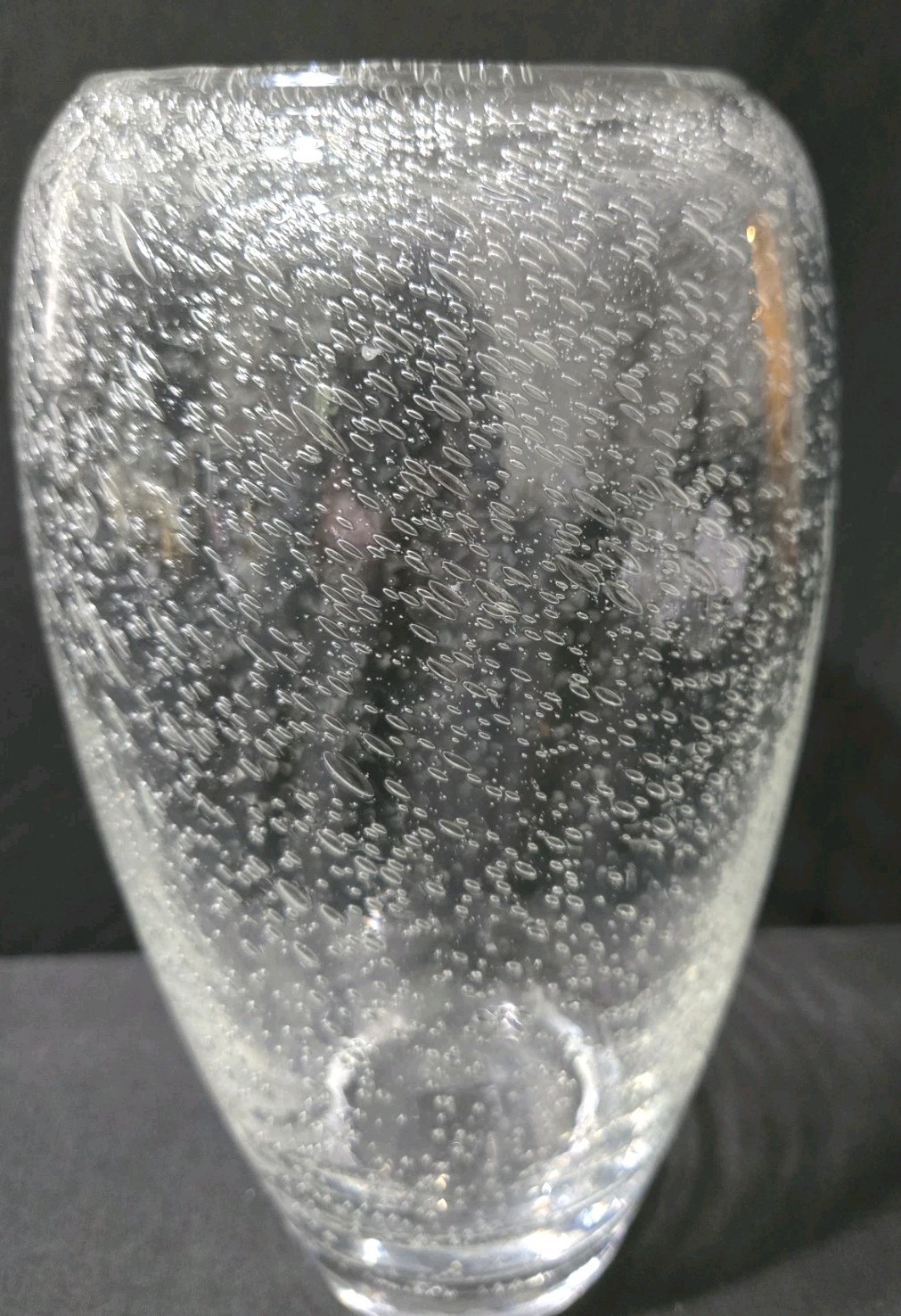 MINT Hand Blown Seeded Glass /Bubble HEAVY Vase 9 3/4″” Tall 7 Lbs MID CENTURY