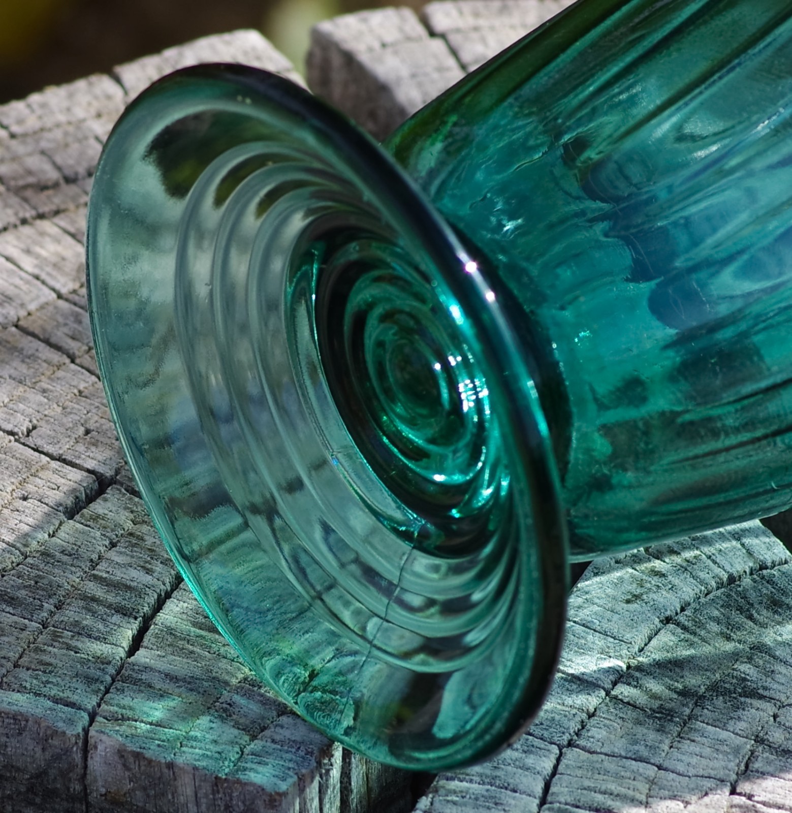 VINTAGE Jeannette VASE 7 1/2″ Teal Swirl Ultramarine Made in USA 1930’s