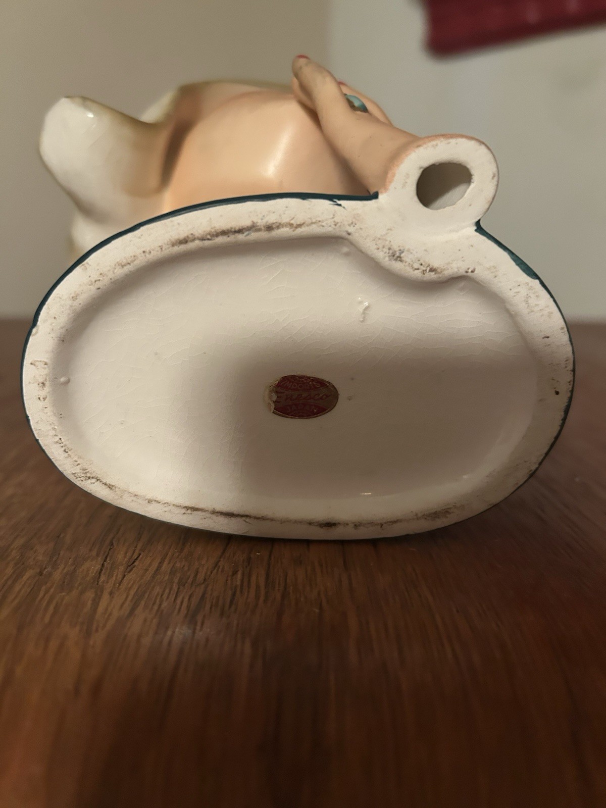 Enesco LARGE 7″ Blonde Lady Head Vase Painted Nails & Ring, RARE
