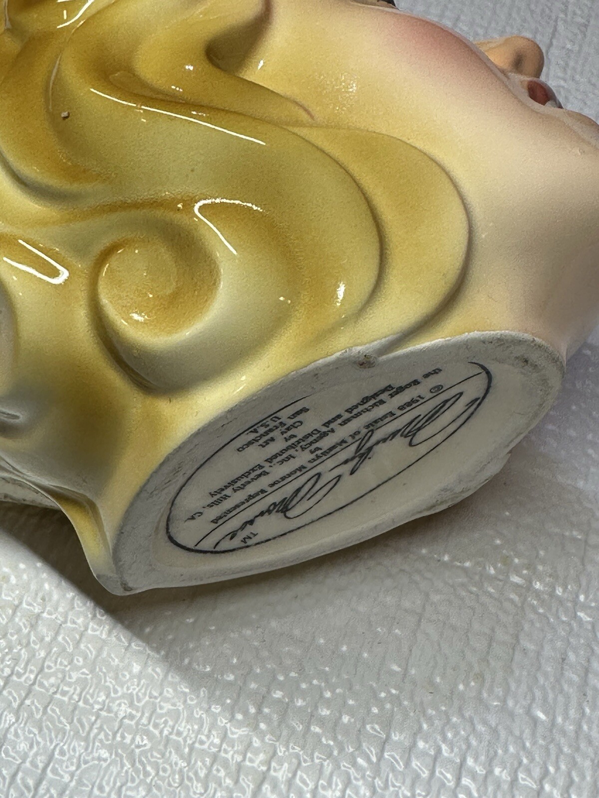 1988 Marilyn Monroe Estate Mug Base Clay Art San Francisco USA! See Descr