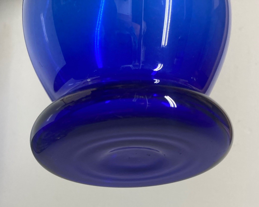 Unique Rich Cobalt Blue Glass Handblown Vase No Chips Or Cracks *READ* AS IS *