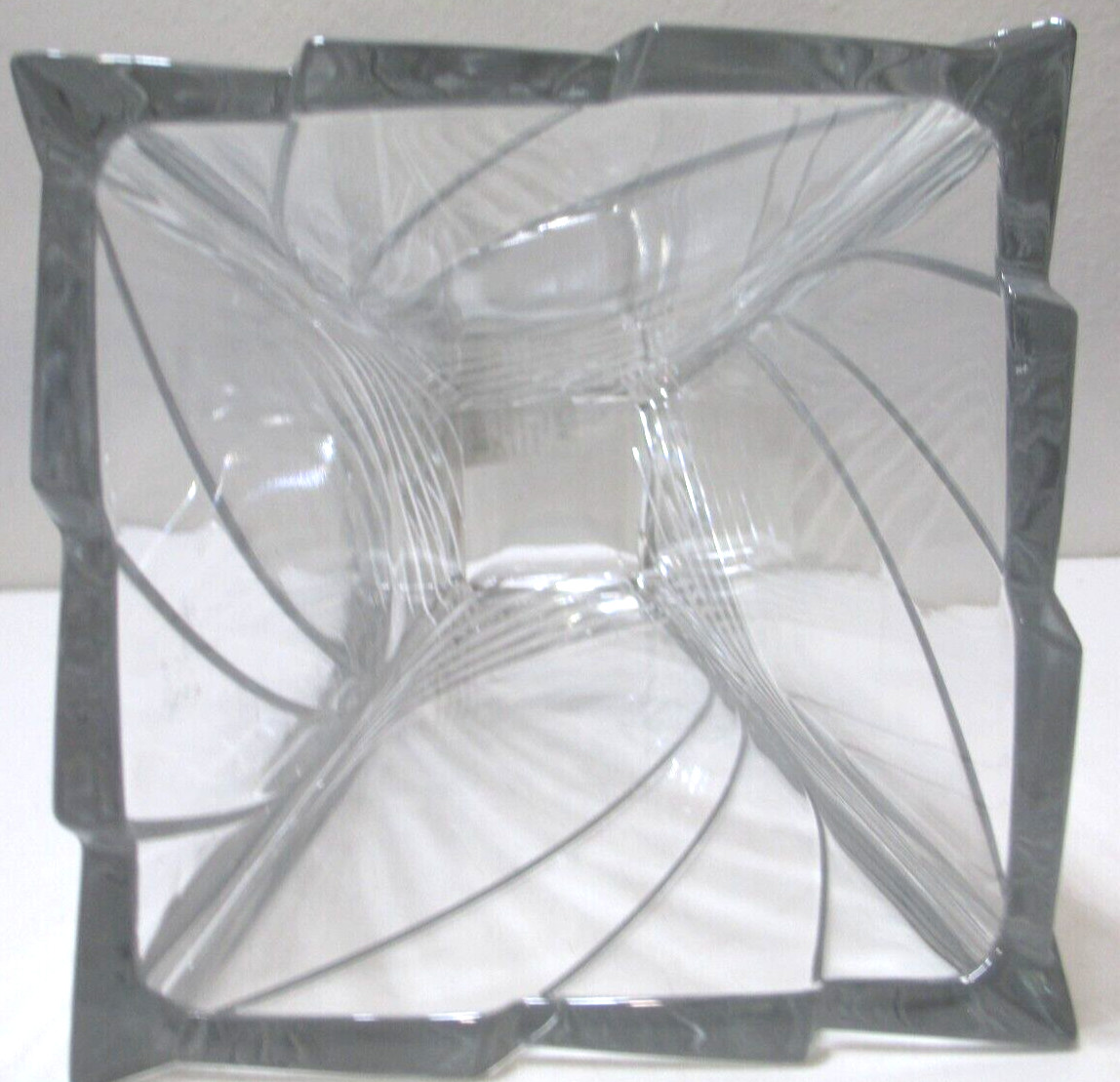 Vintage Mikasa Lead Crystal Glass Vase Quattro Square HEAVY Czech Republic 12″ T