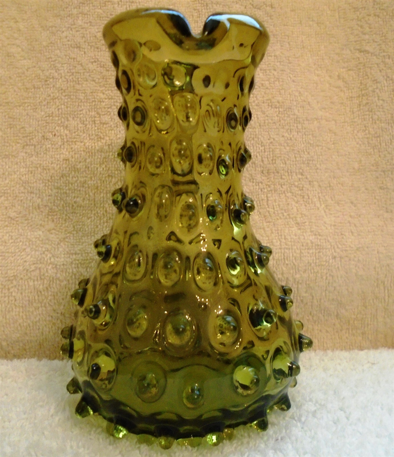 Vintage Fenton Spike Hobnail Small Glass Pitcher 6 Inches Tall