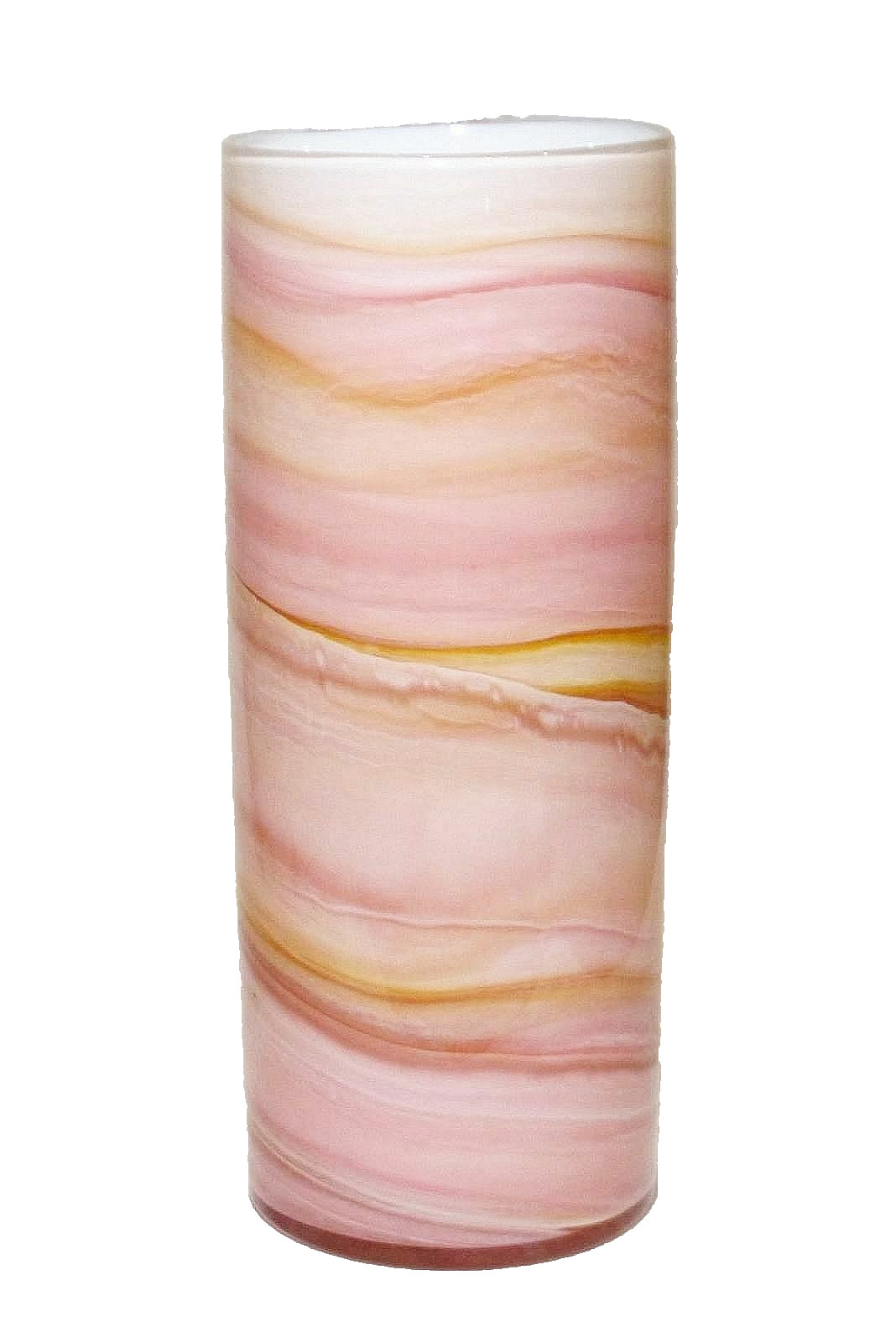 Signed Mariella McKinley Tall Pink Glass Vase——Australian Studio Glassblower