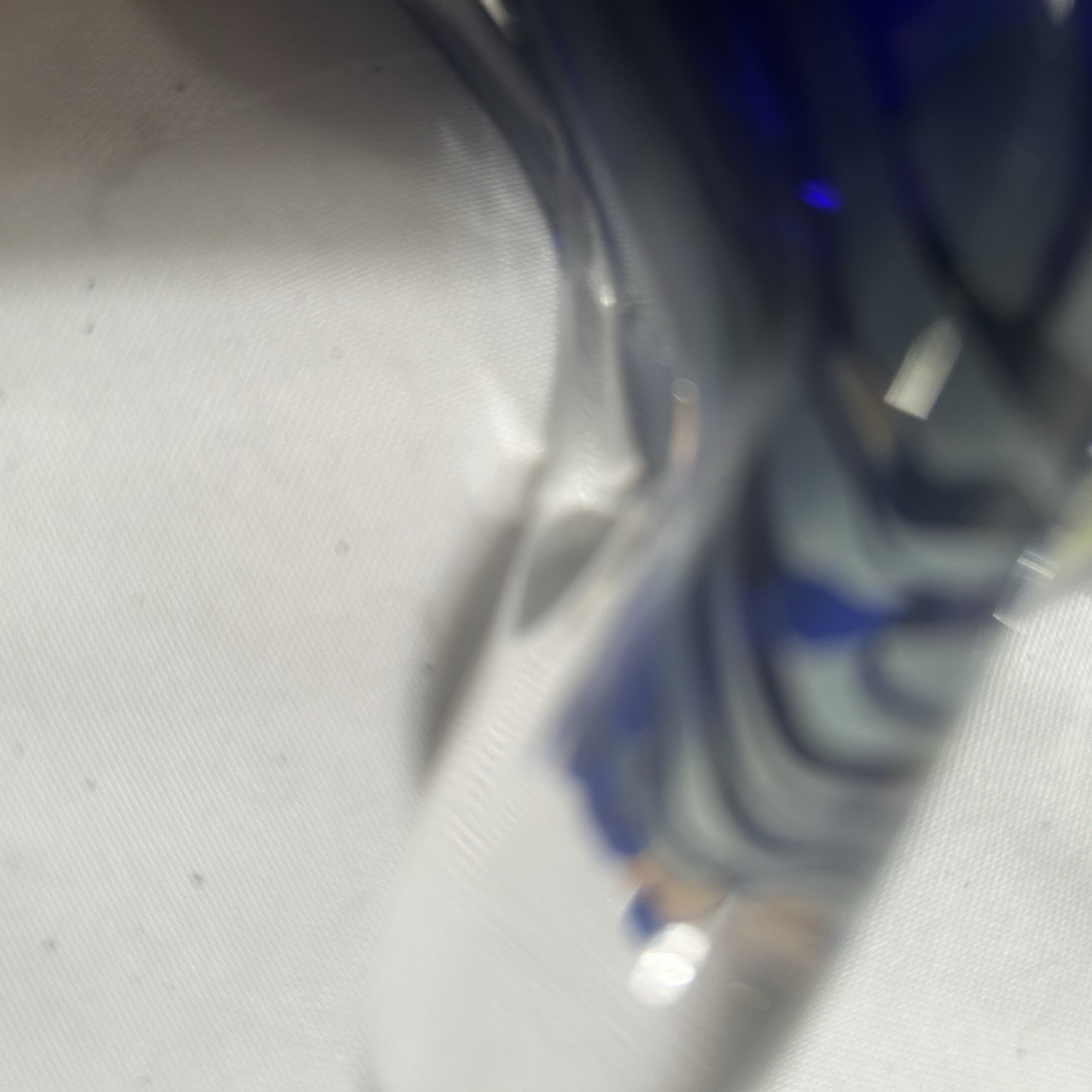 Blue Clear Star-Shaped Hand Blown Art Glass Paperweight Decorative Glossy