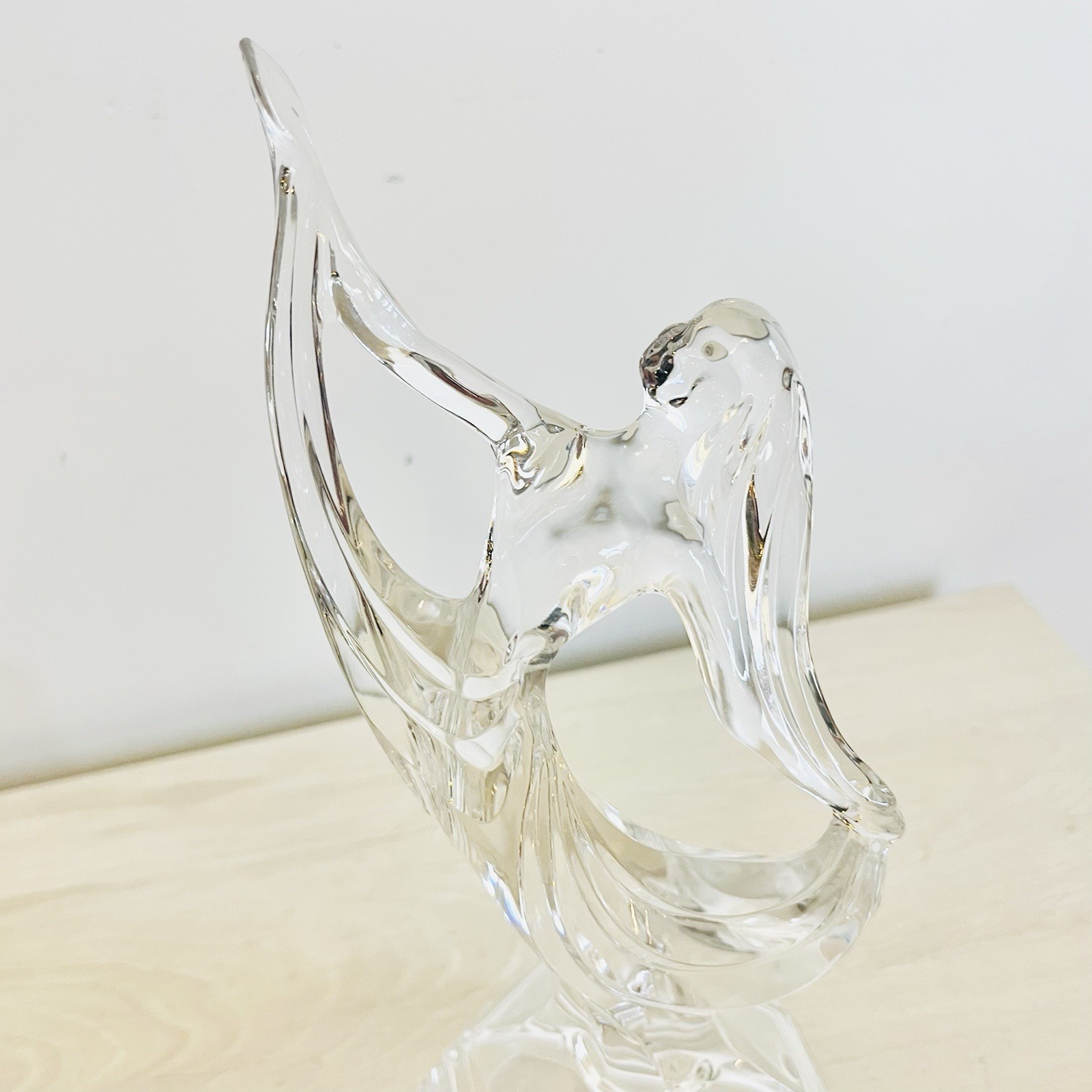 Vintage Royal Rock Crystal Glass Ballet Dancer Art Deco Style 11″ RCR Italy 80’s