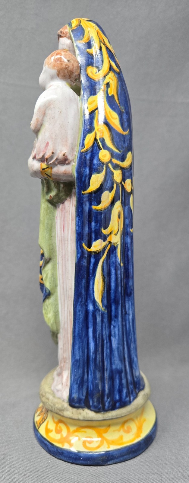 Faience Continental Madonna and Child Figurine Redware