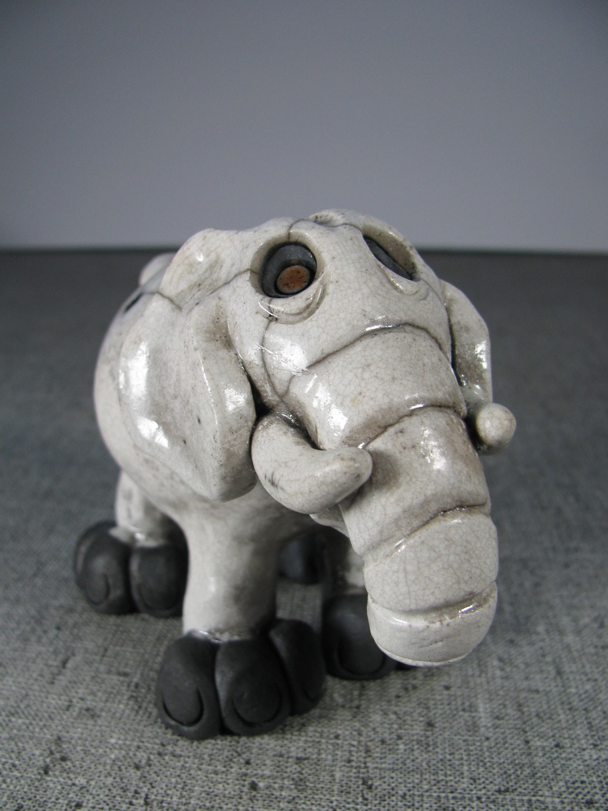 Raku Art Pottery Elephant 5 Note Musical Instrument Flute Whistle Figurine