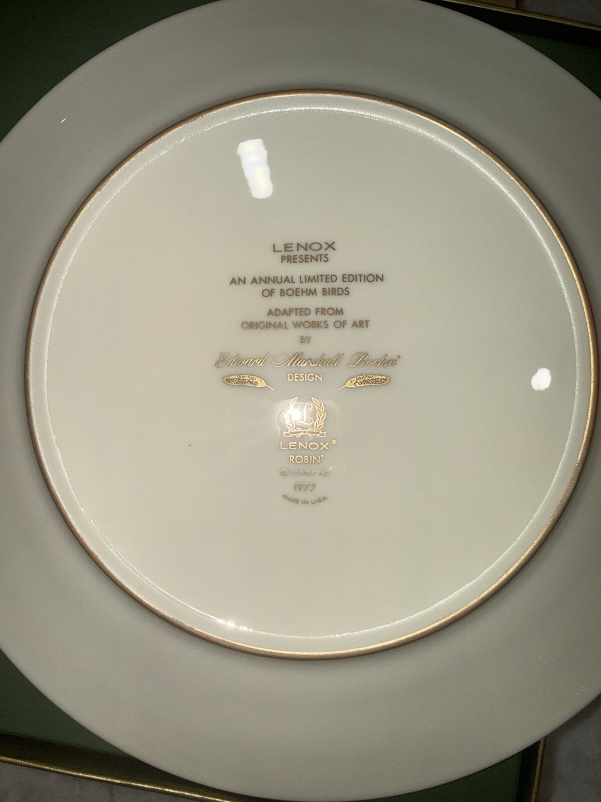 Lenox Boehm Birds Limited Edition 24K Gold complete set of 8 Plates 1974