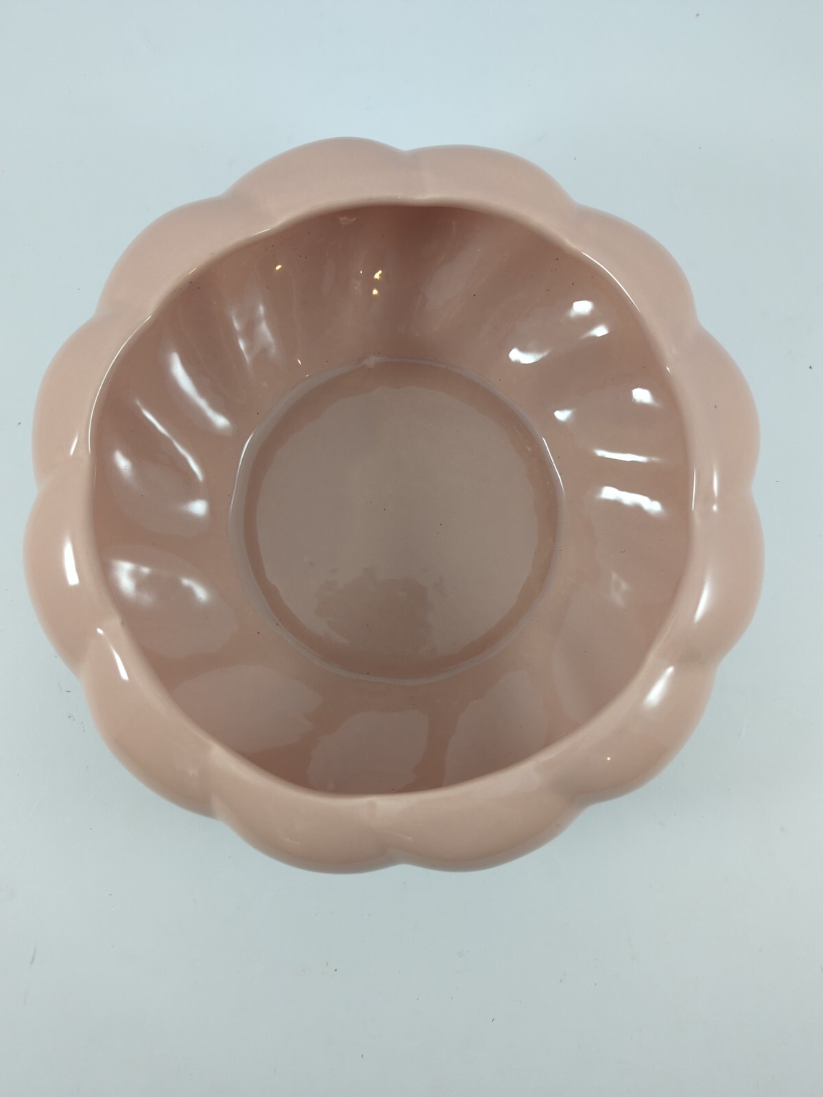1980’s Vintage Ceramic Drape Pink Planter Art Deco Revival 8″