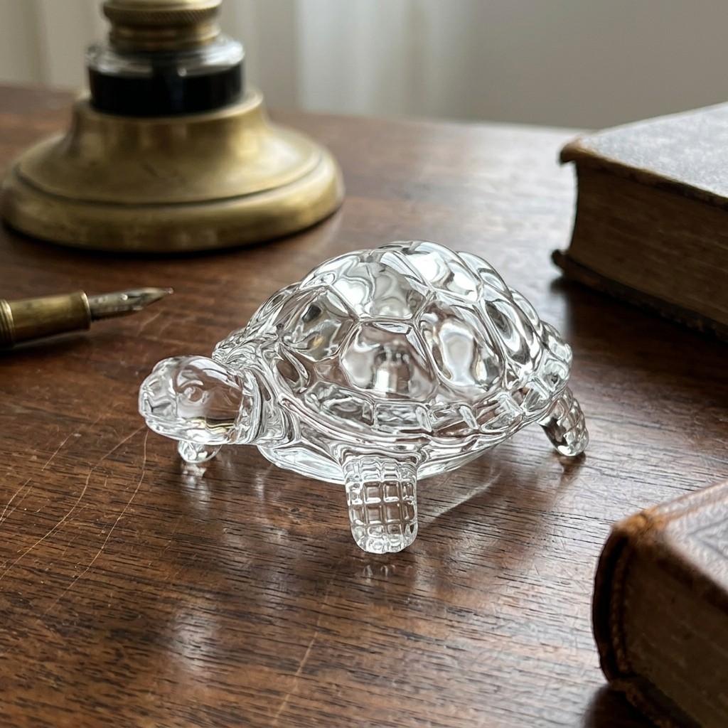 Transparent Crystal Glass Turtle Figurine Home Decor Collectible Table Ornament