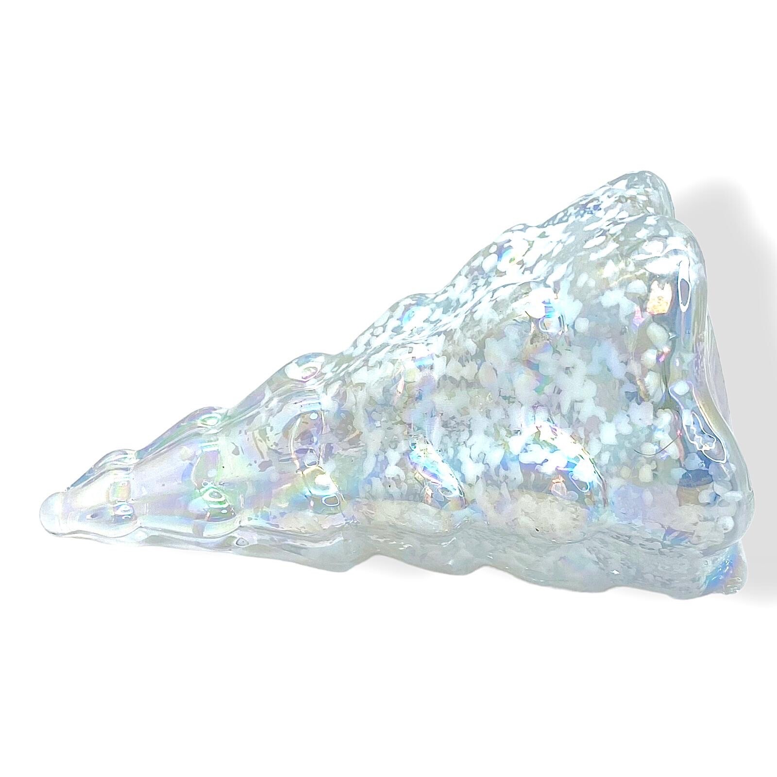 Silvestri Iridescent Art Glass Christmas Tree Confetti Figurine 5” Holiday Decor