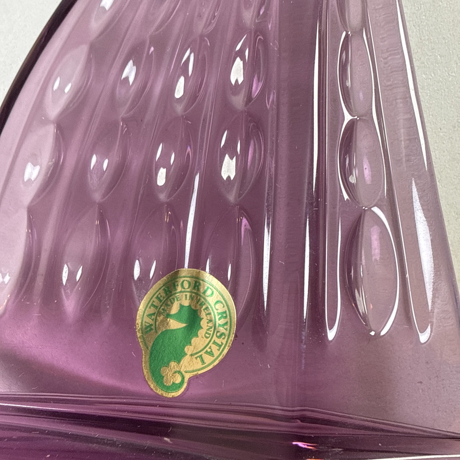 Waterford Crystal Sailboat Purple Nautical Racing Dinghy Sailboat Has Sticker