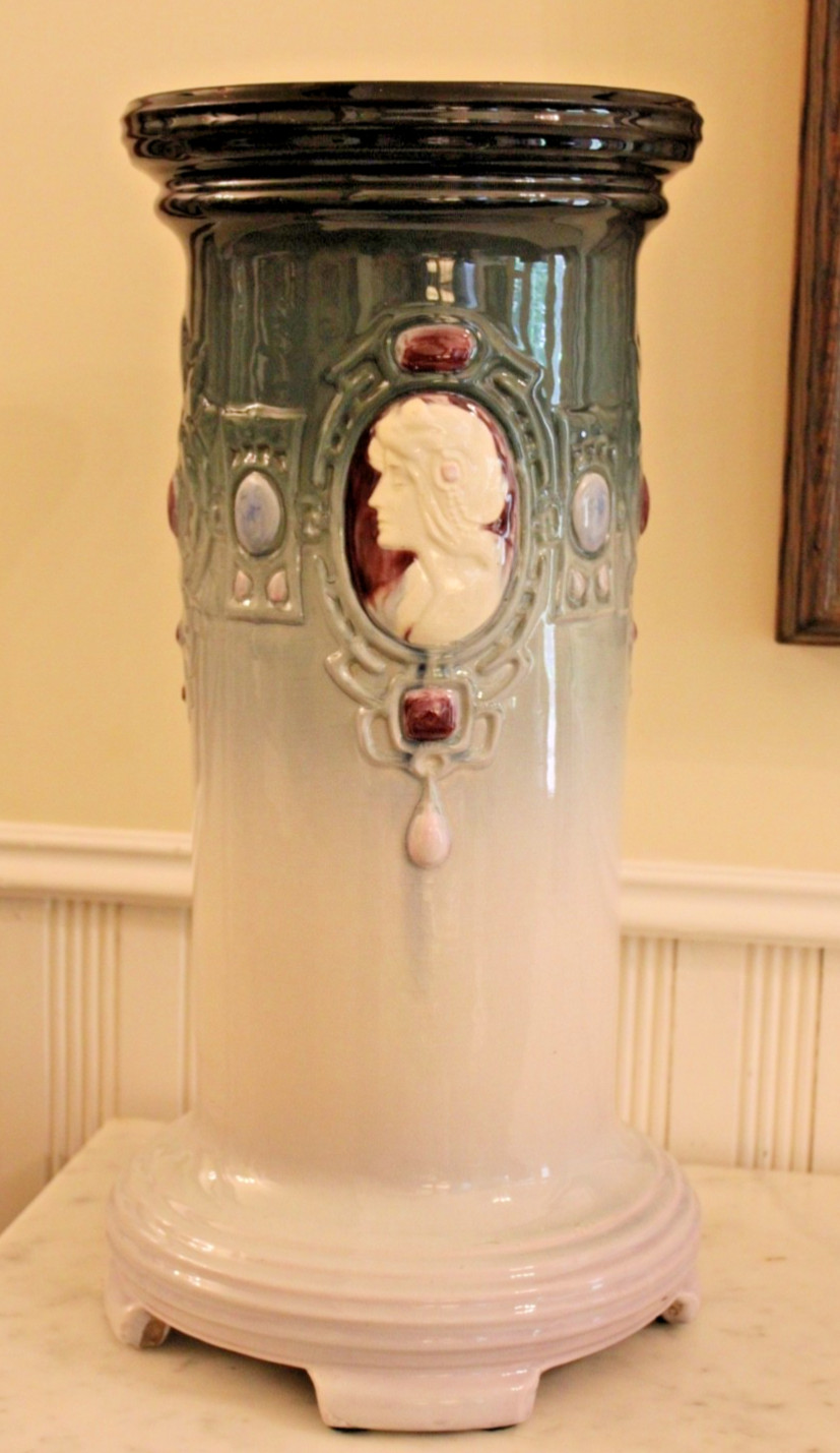 STUNNING Vintage Weller Pottery Jardiniere Pedestal, 22″ Tall, EUC!
