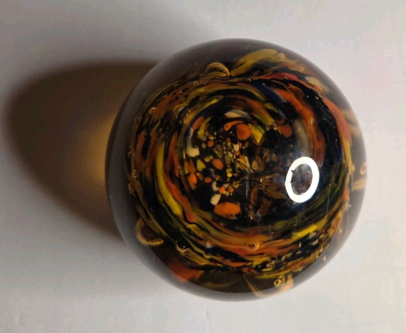 Vintage Art Glass Paperweight Abstract 1.5 Inches Office Desk Collectible