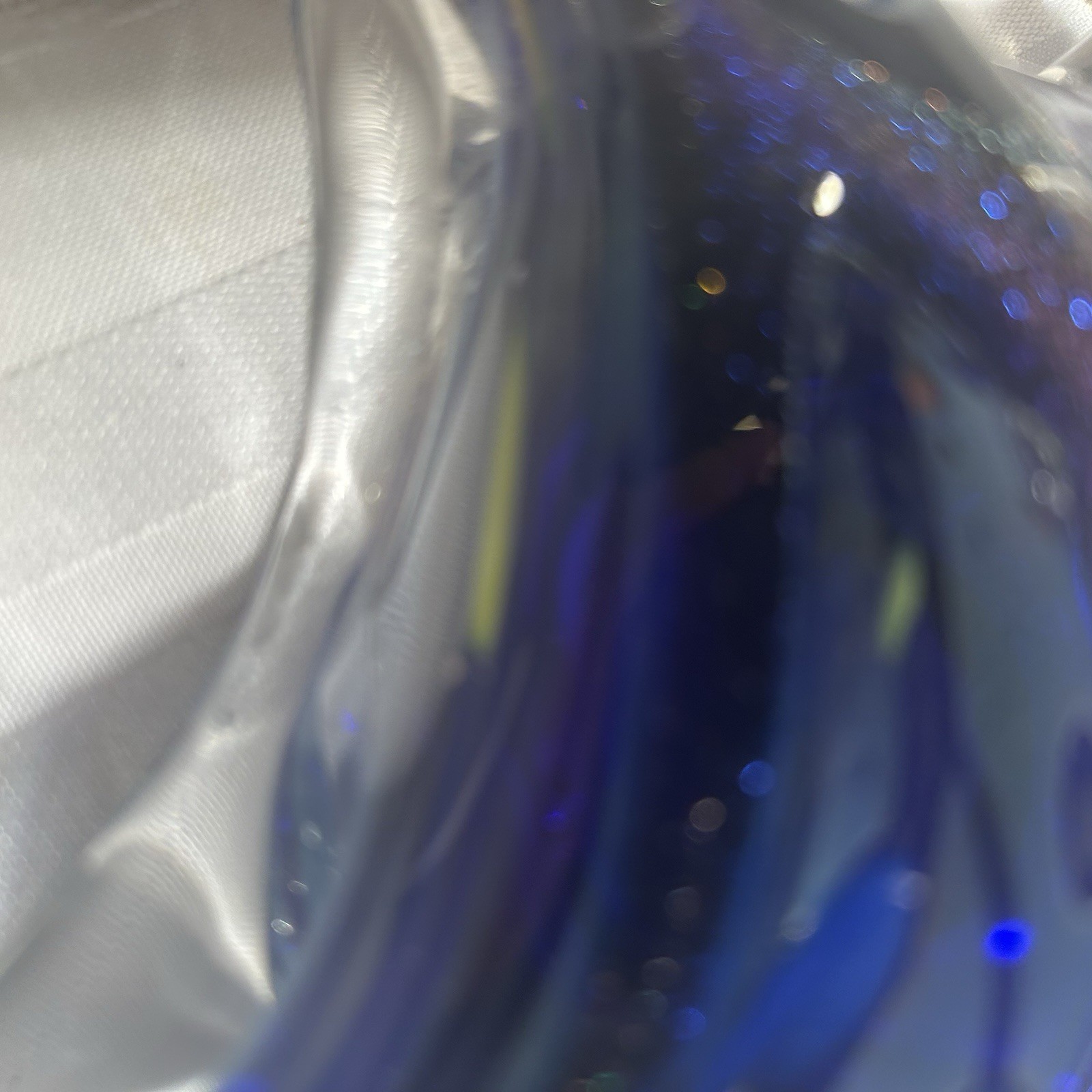 Blue Clear Star-Shaped Hand Blown Art Glass Paperweight Decorative Glossy