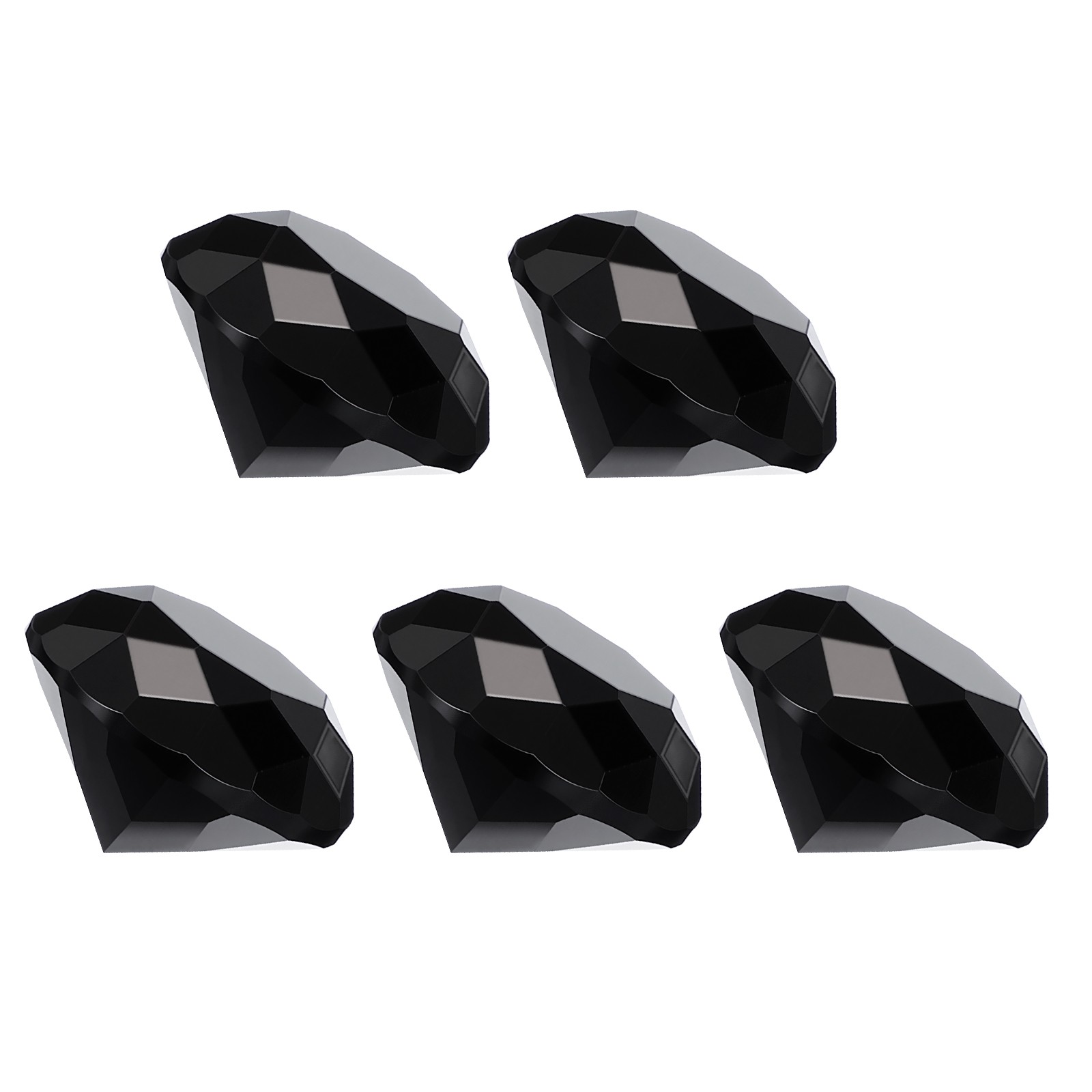 5 Pcs 30mm / 1.18 Inch Diamond Crystal Paperweight, Black