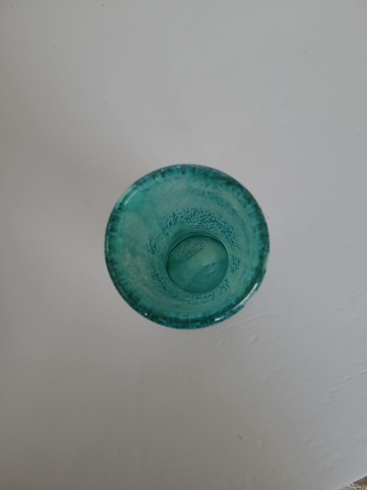 TURQUOIS 6″ ART GLASS BUD VASE SOLID WEIGHS 1 LB-3 OZ