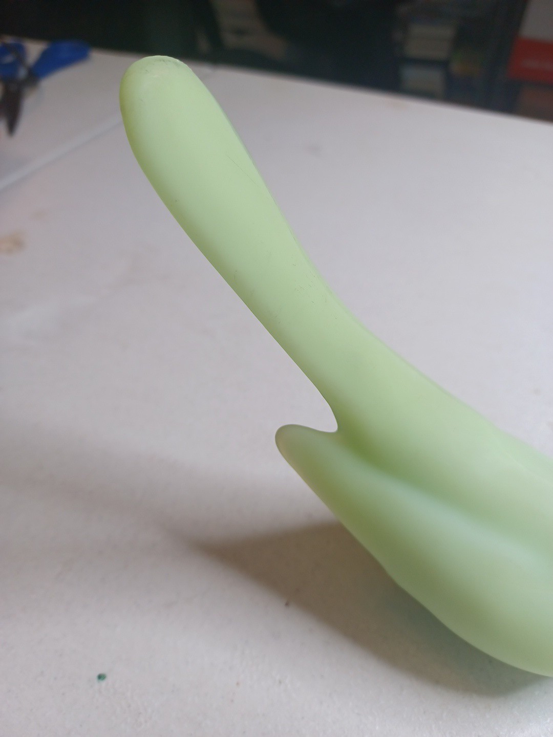 Fenton Uranium glass bird of happiness figure satin green