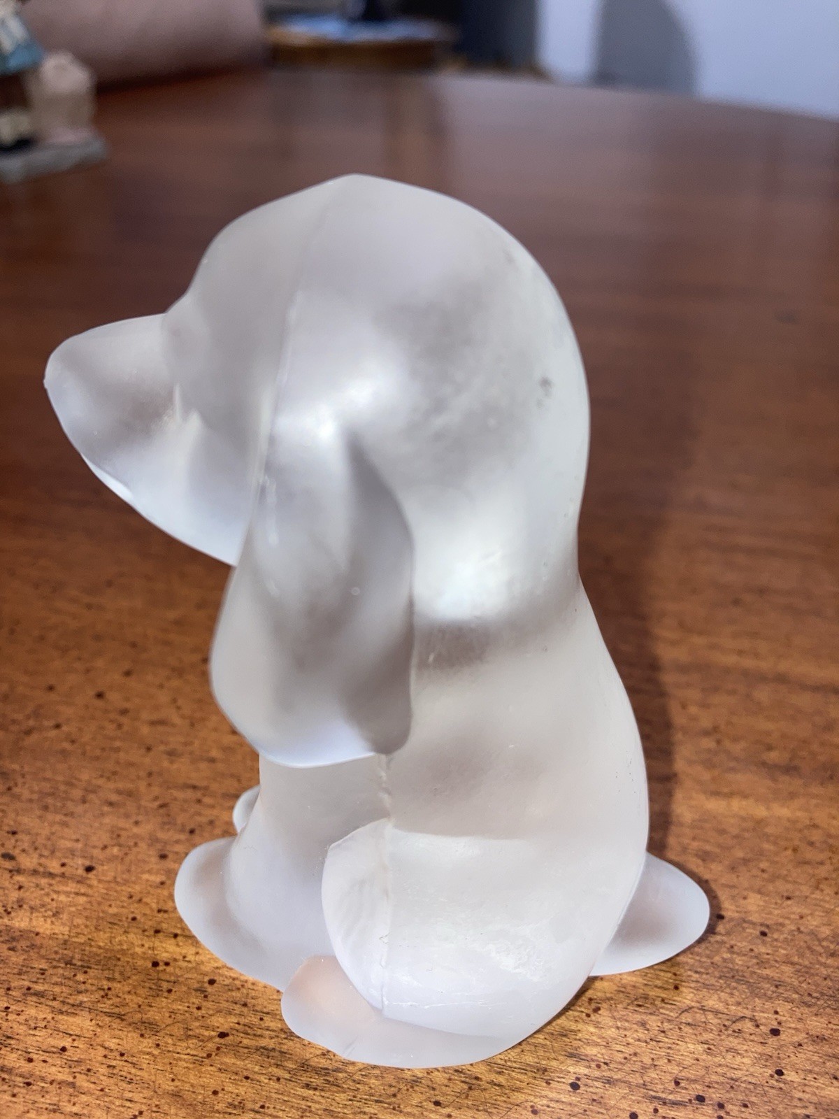Frosted Clear Glass Dog Figurine Decorative Collectible