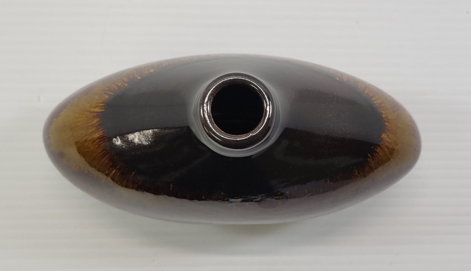 U) Drip Glazed Pottery Tabletop Brown Vase Decor