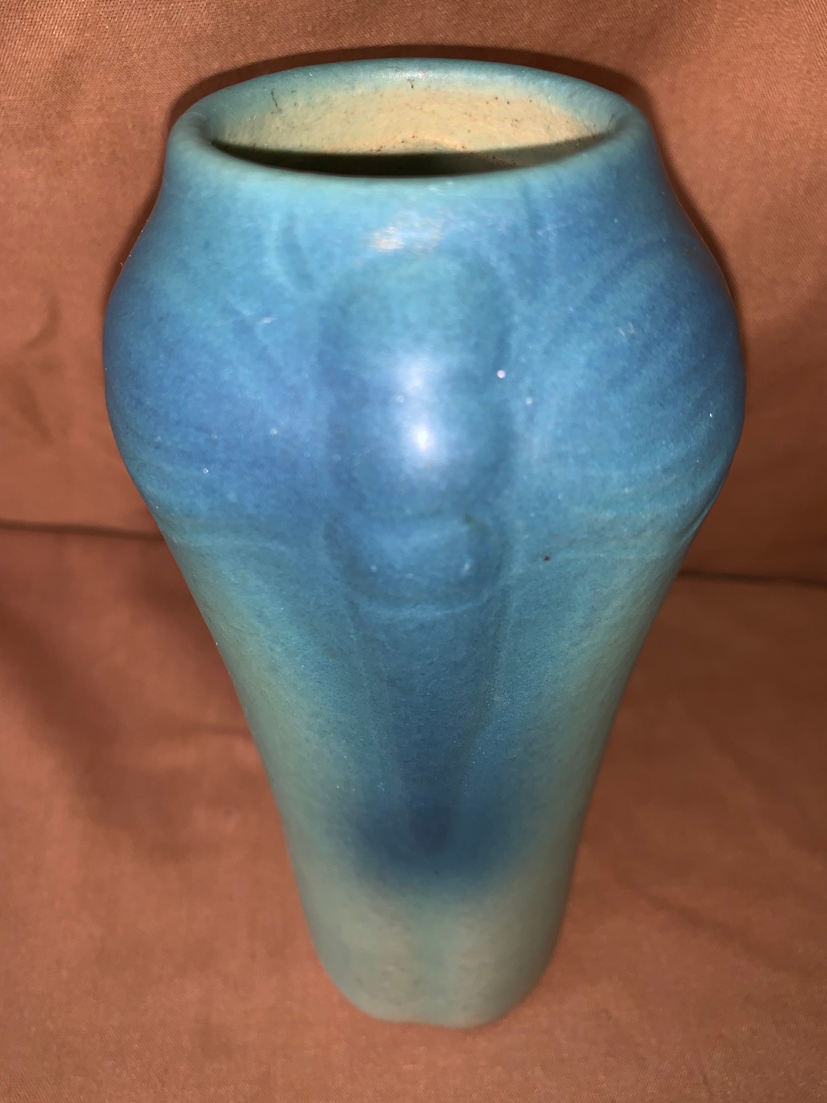 Vintage Van Briggle Art Pottery Ming Turquoise Dragonfly Vase 1920s Ex. Cond.