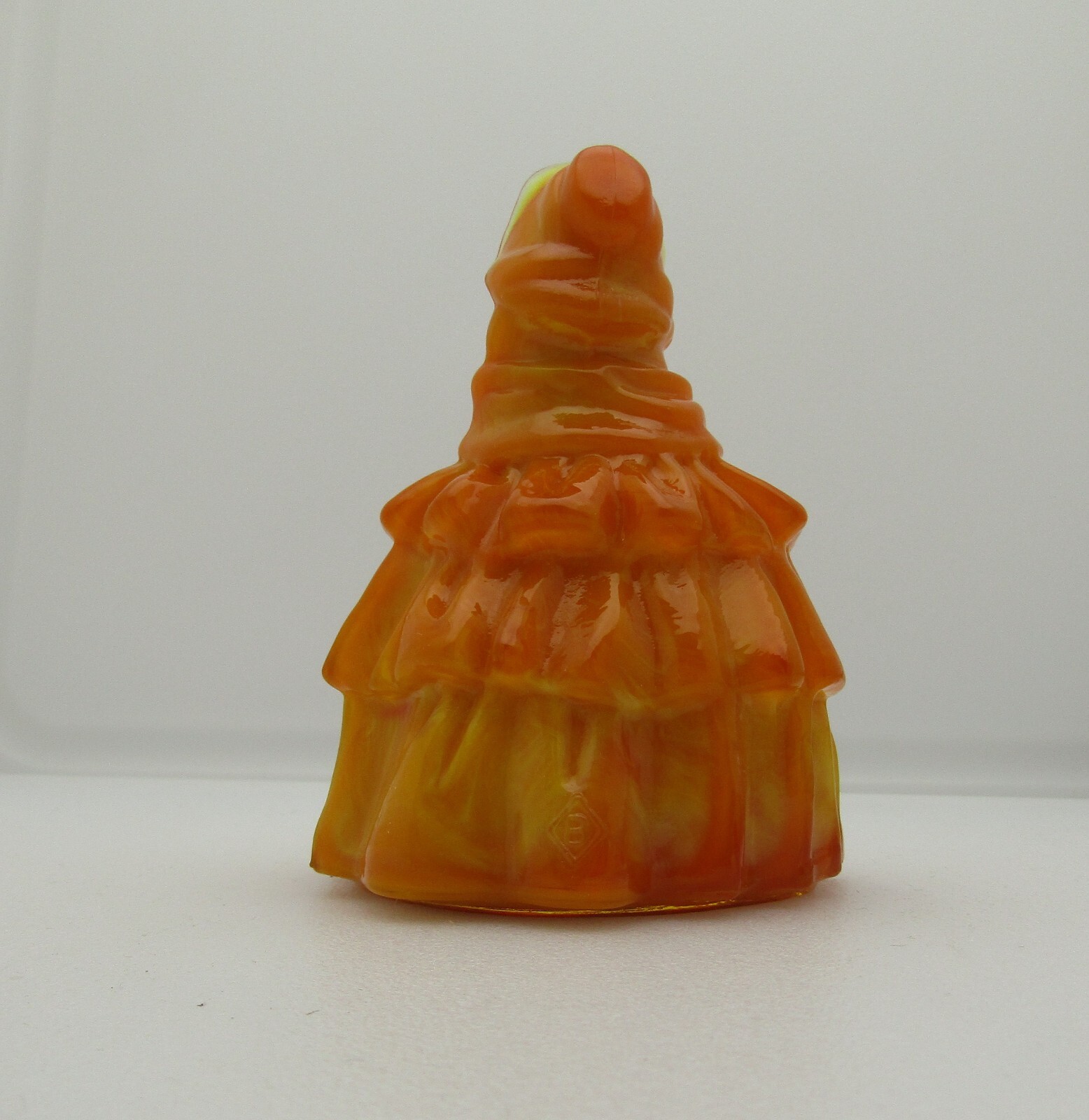 Boyd Art Glass 1978-1983 Persimmon Orange Slag Louise Doll Vintage Figurine Glow