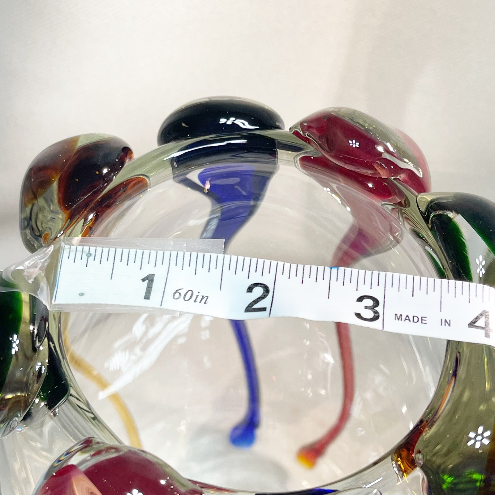 Large Poland Art Glass Glass Vase Design Guild 12” Tall Multicolor CRACK
