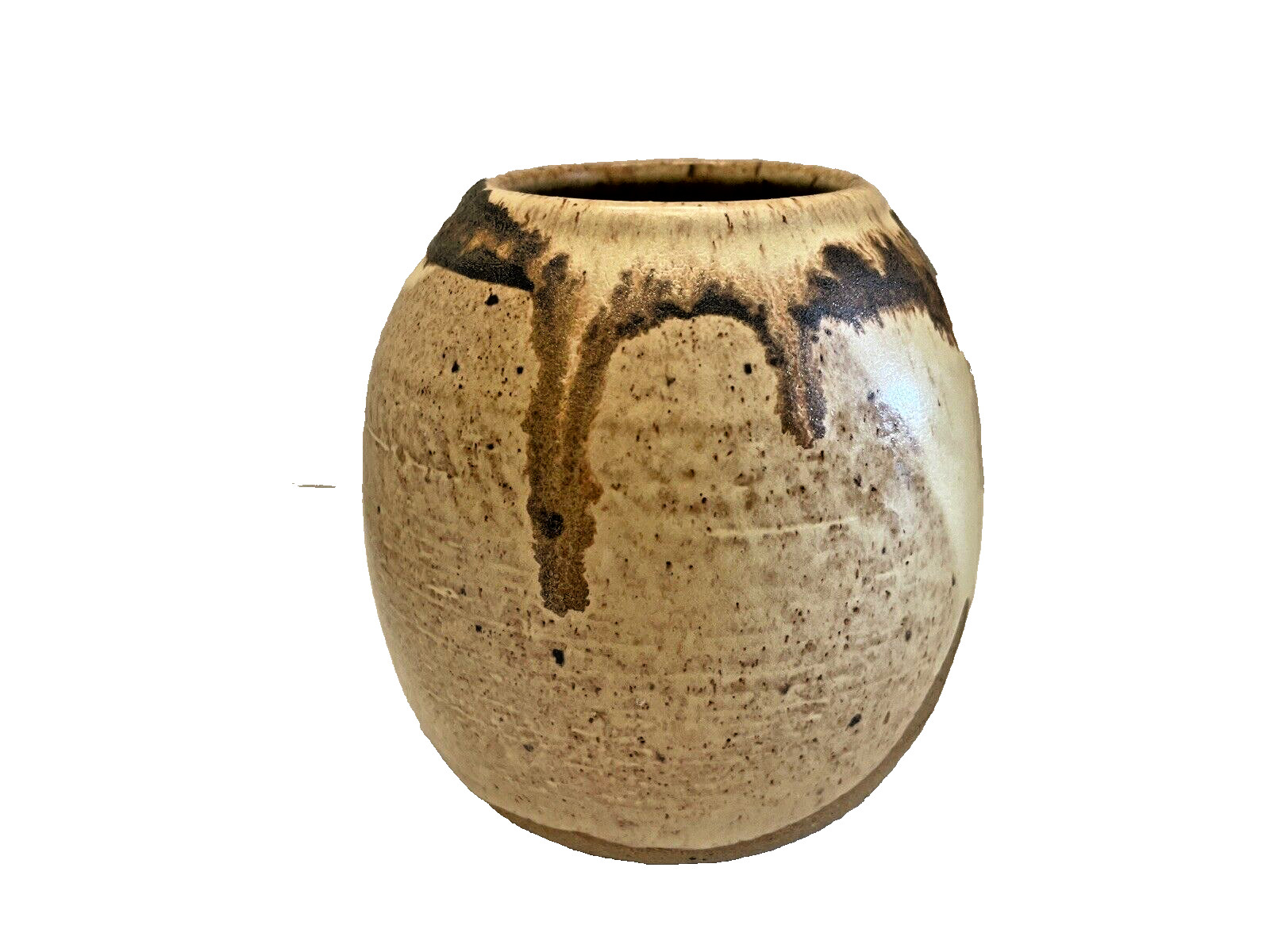 Vase Pottery Signed Studio Stoneware 4 Inches Tall Artisan Marked S