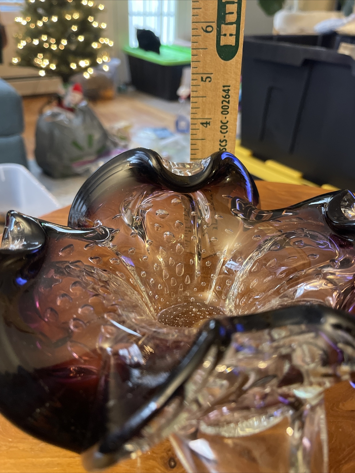 Vintage Hand Blown Art Glass Art Bowl Italy Irving Rice Irice