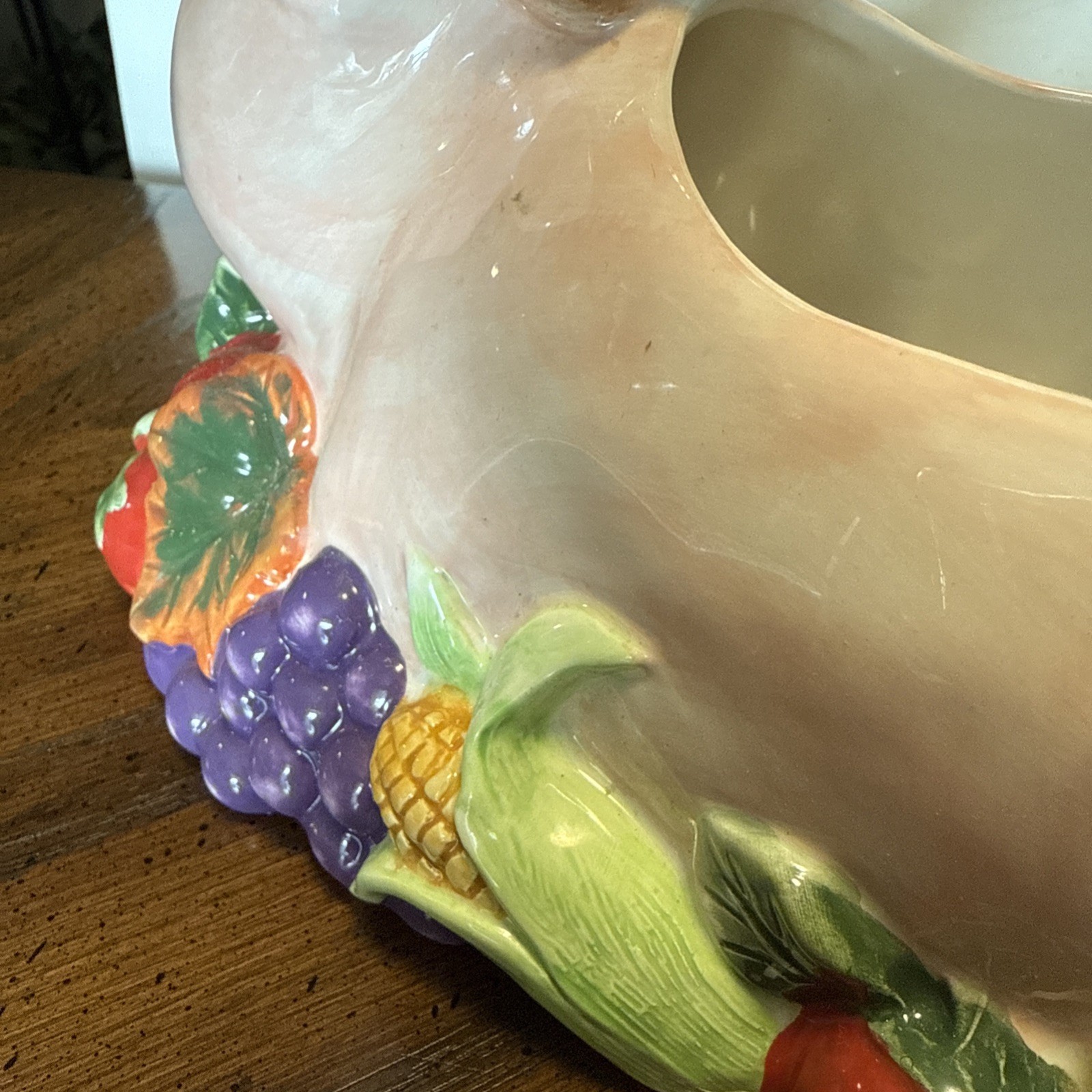 Signature Home Collection Ceramic Pig Planter Basket Vegetable Decoration VTG