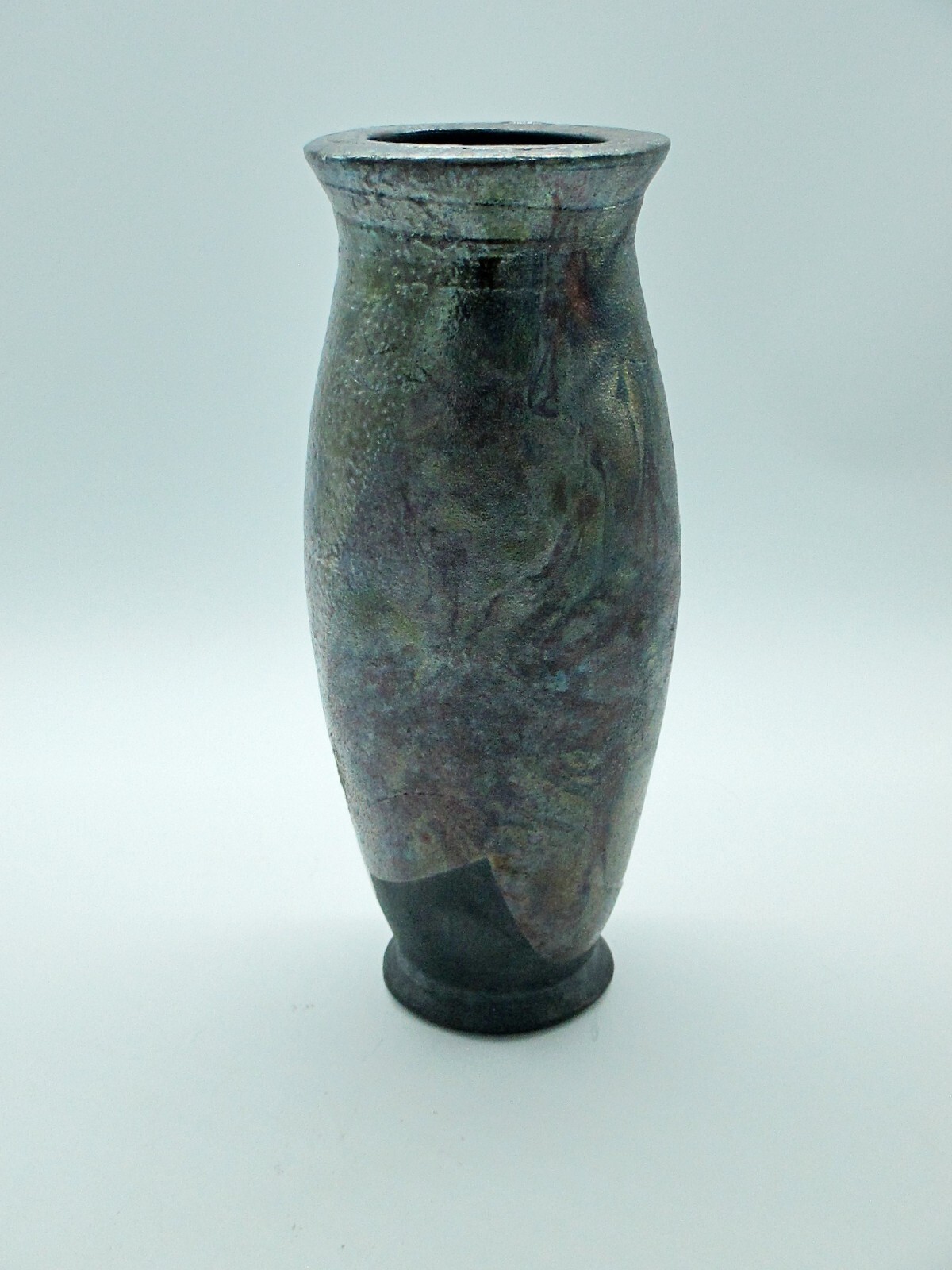 Raku Pottery Vase-Hand Painted, Artist Signed
