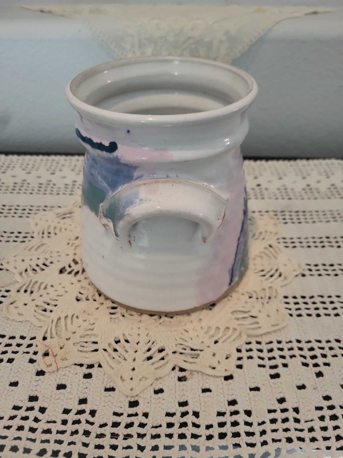 Brenner Tolliver Handmade Studio Art Pottery Utensil Holder Signed Abstract Gene