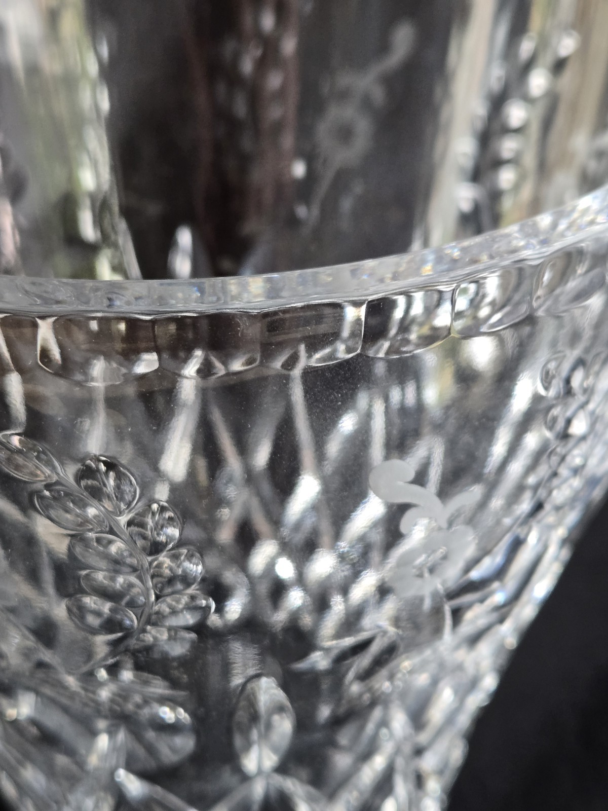 Rogaska Crystal “Gallia” Trumpet Vase Hand Cut Lead Crystal, Yugoslavia 13″ t