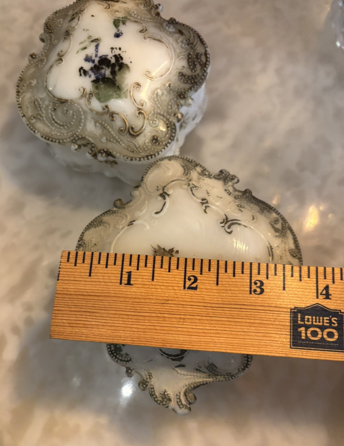 Antique Dithridge & Co late 1800’s Pair (2) White Milk Glass Jewel Boxes Rare