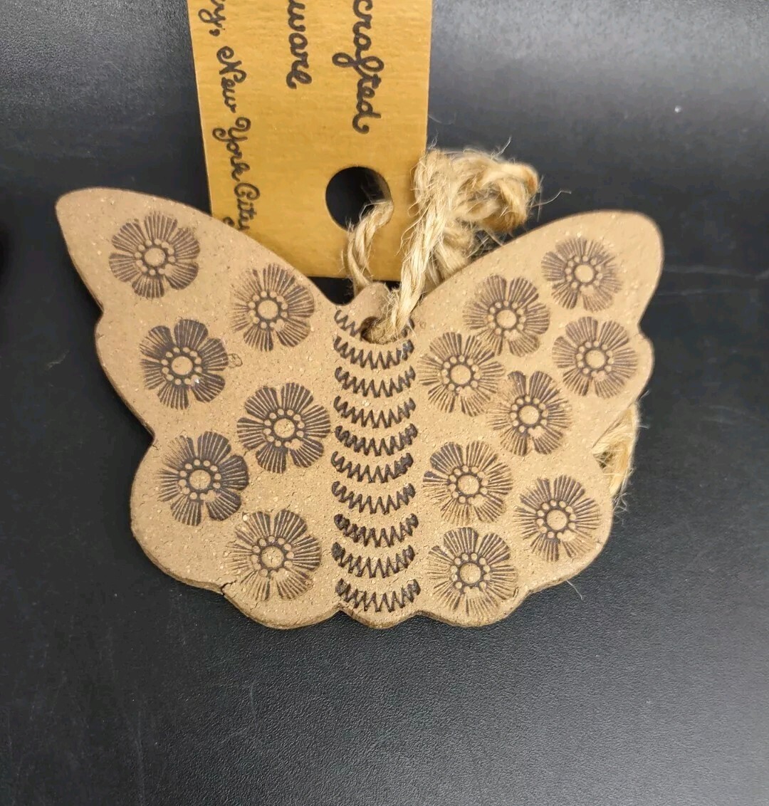 Clay Pottery Christmas Ornaments – CAROL WEISS Hand Crafted 3″ Butterflies