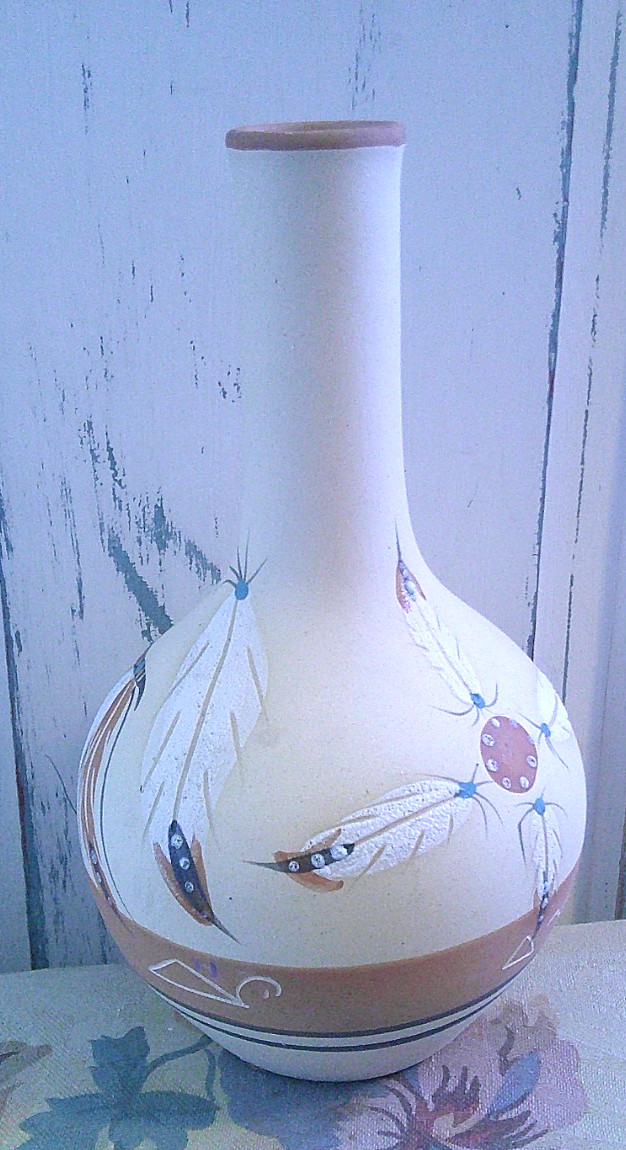 Vintage Betty Selby Art Pottery Vase Southwest Native American HANDPAINTED #362