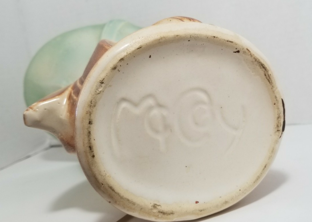 Vintage McCoy Pottery Arrow Leaf Vase 10″ Tri Color