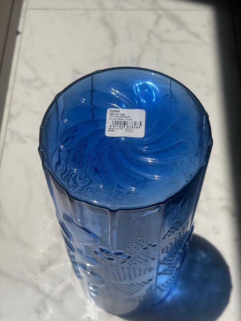 Iittala Flora Ultramarine Blue Vase H25cm Oiva Toikka