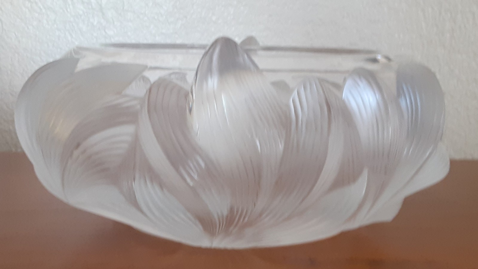 Large Lalique Crystal Floral (“Pivoine”) Round Bowl – France
