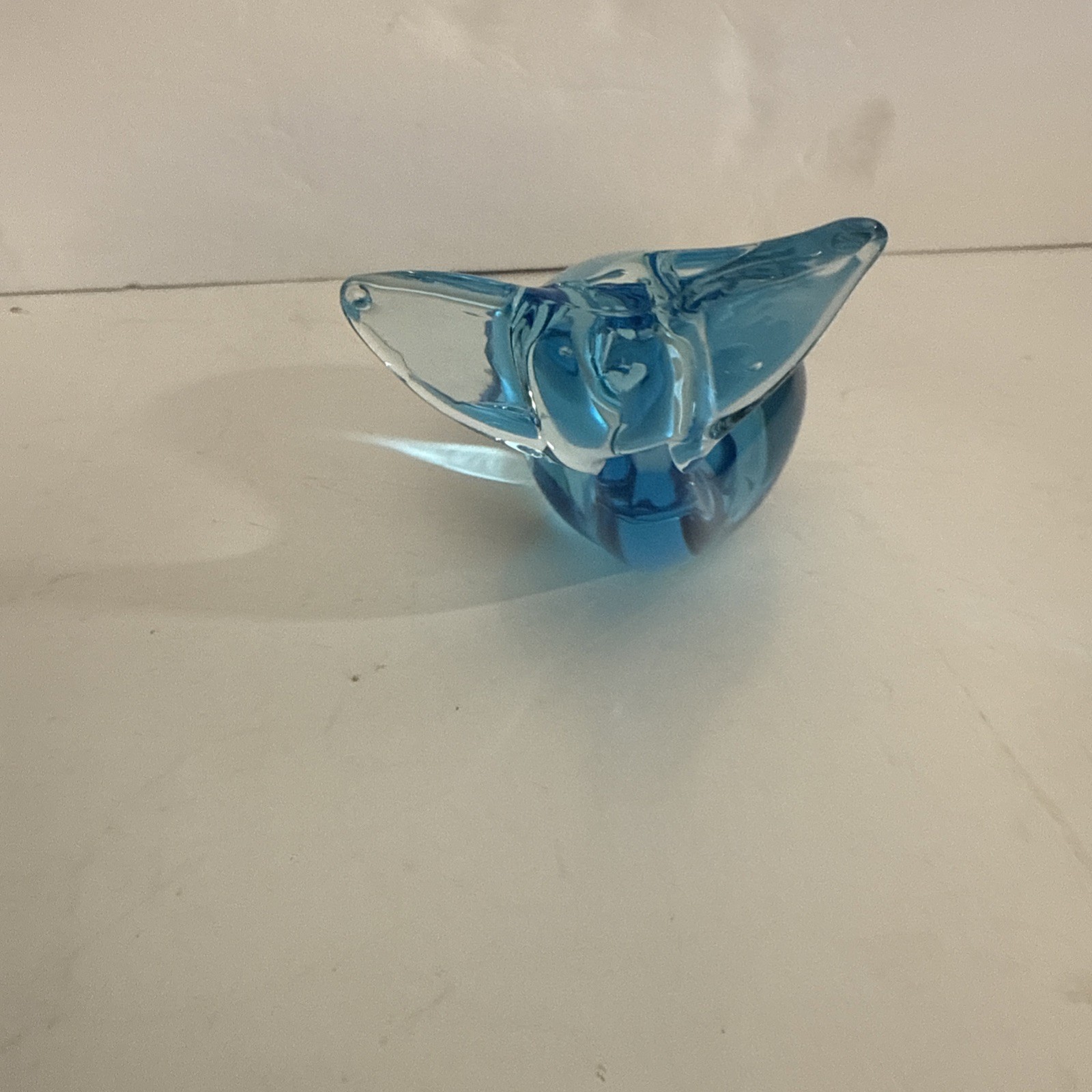 Vintage Pilgrim Cobalt Blue Blown Art Glass Whale Figurine Paperweight 4” 1 lb.