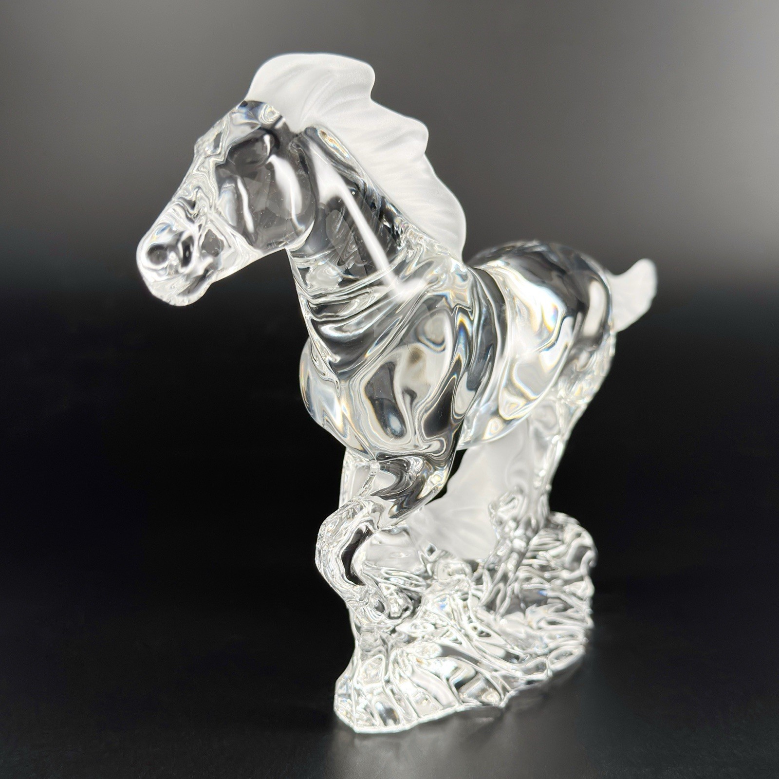Lenox Lead Crystal Racing the Wind Galloping Running Horse Figurine Germany Vtg