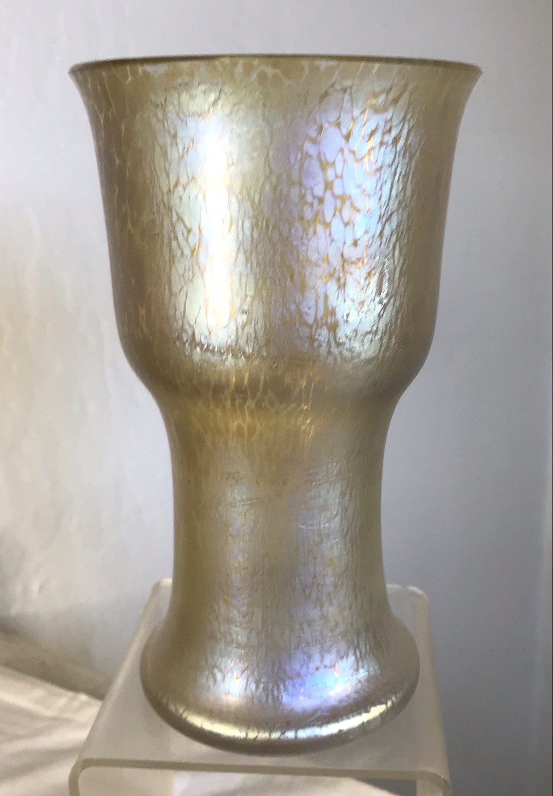 ANTIQUE GLASS VASE LOETZ CANDIA PAPILLON PN I-7597 6.75″ NICE!