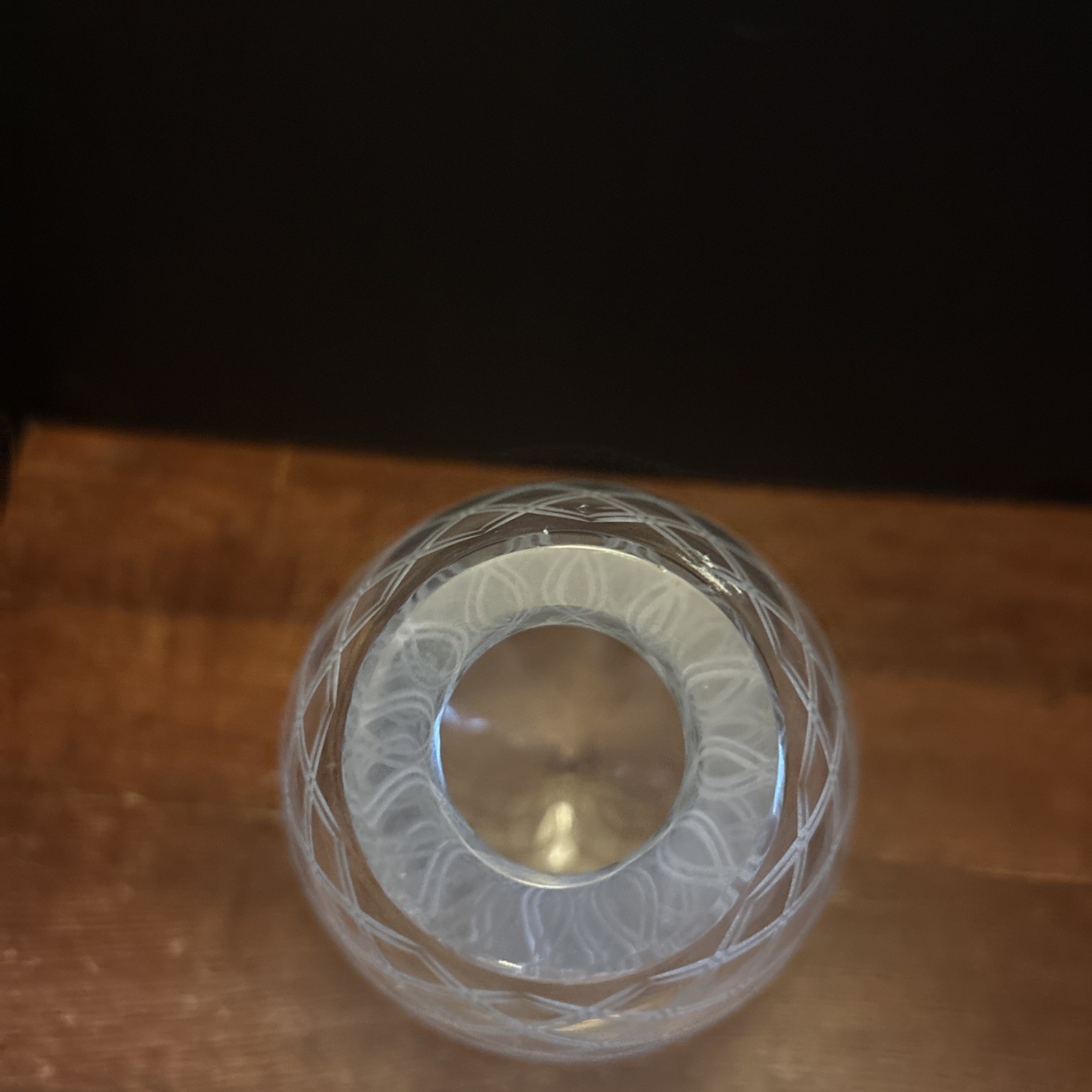 Mid 20th Century Italian Cut Glass Diamond Pattern Leaning Vase