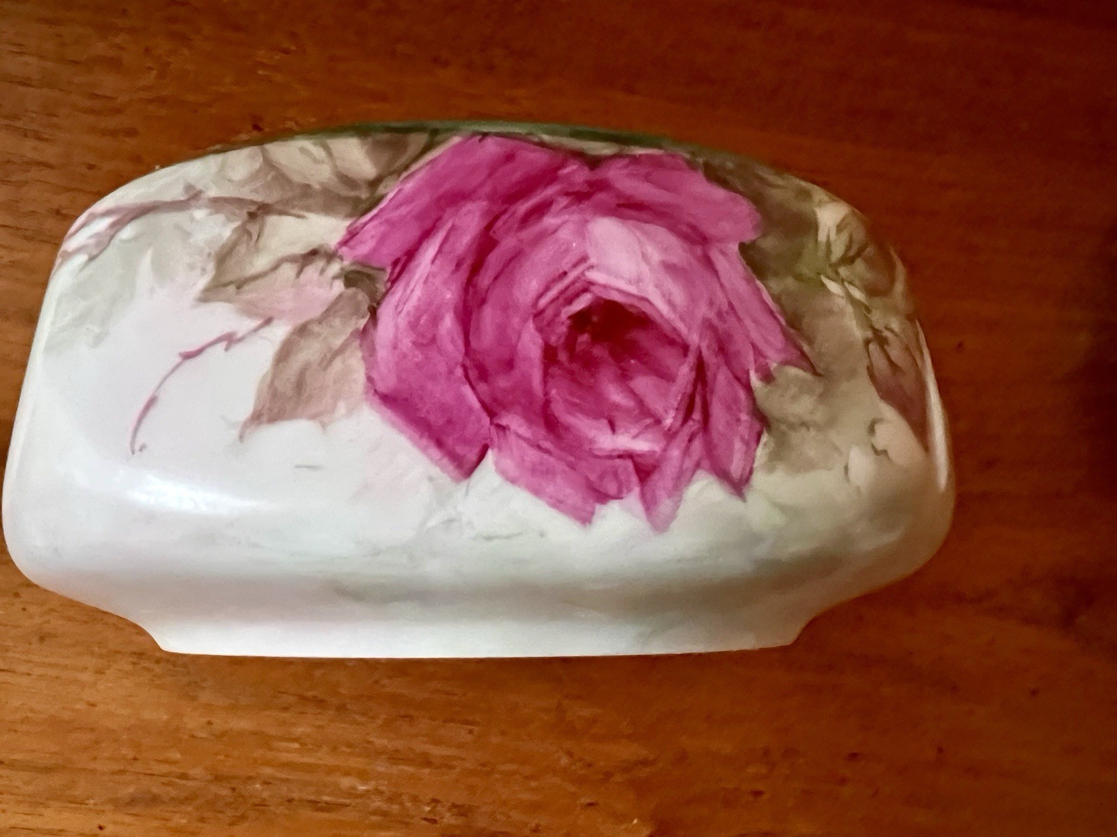 Antique Hand Painted Roses Jar With Lid Germany Gold Gilding