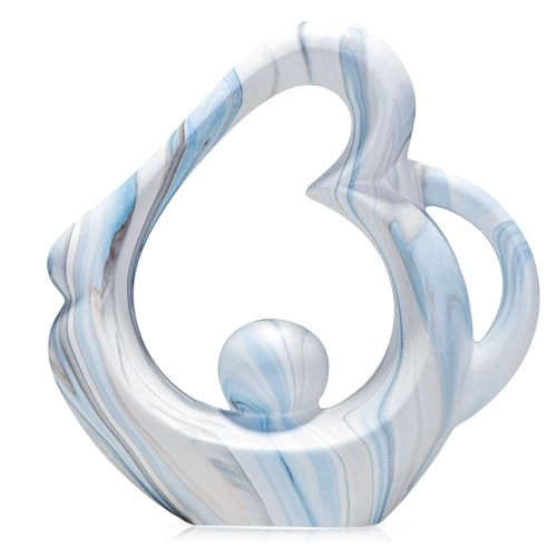 Sculptures Home Decor Ceramic Statue, Blue Sculpture Living Room Blue Marble 4
